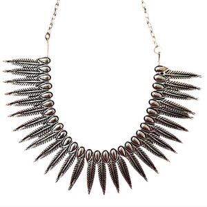 Phoenix Rising Silver Collar Necklace 16"